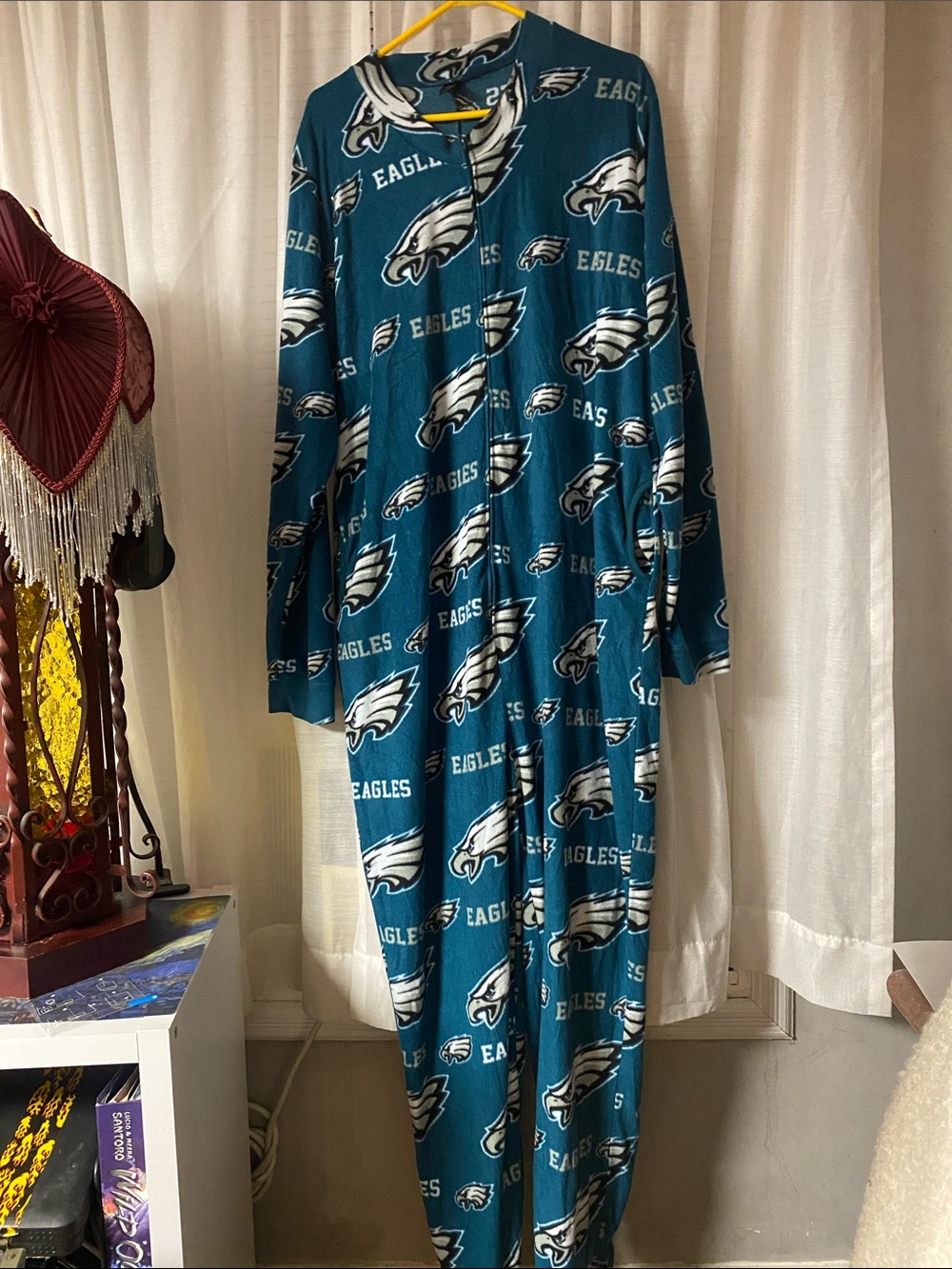 NFL Eagles Teal Unisex One-Piece Pajama Onesie - Long Sleeve Sleepwear